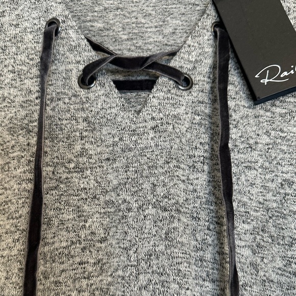 Rails Velvet Tie Neck Top (Leigh Fuzzy Grey) - Picture 3 of 5